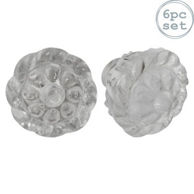 Nicola Spring - Glass Cabinet Knobs - Flower - Pack of 6