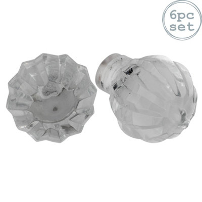 Nicola Spring - Glass Cabinet Knobs - Round - Pack of 6