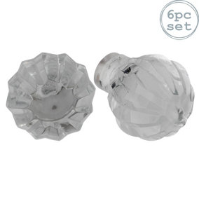 Nicola Spring - Glass Cabinet Knobs - Round - Pack of 6