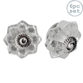 Nicola Spring - Glass Cabinet Knobs - Star - Pack of 6
