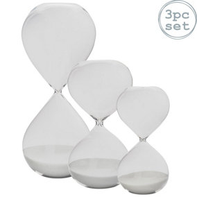 Nicola Spring - Glass Kitchen Sand Timer - 3 Sizes - Clear - Pack of 3
