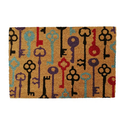 Nicola Spring - Halloween Coir Door Mat - 60 x 40cm - Keys