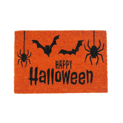 Nicola Spring - Halloween Coir Door Mat - 60 x 40cm - Orange