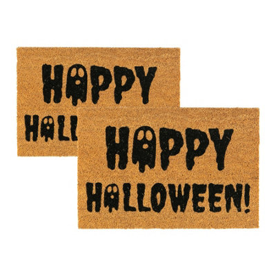 Nicola Spring - Halloween Coir Door Mats - 60 x 40cm - Ghost - Pack of 2