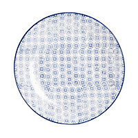 Nicola Spring - Hand-Printed Dinner Plate - 25.5cm - Navy
