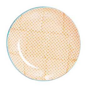 Nicola Spring - Hand-Printed Dinner Plate - 25.5cm - Orange