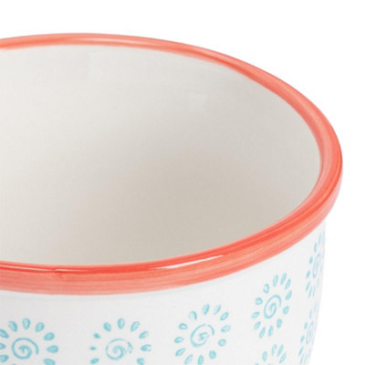Nicola Spring Übertöpfe Handbedruckt - 6er Pack, Türkis, Shabby Chic, 14 Cm Durchmesser