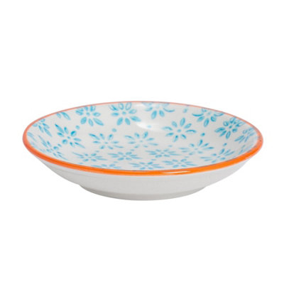 Nicola Spring - Hand-Printed Sauce Dishes - 10cm - Blue - Pack of 3