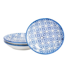 Nicola Spring - Hand-Printed Sauce Dishes - 10cm - Navy - Pack of 3