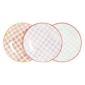 Nicola Spring - Hand-Printed Side Plates - 18cm - 3 Colours - 6pc