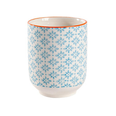 Nicola Spring - Hand-Printed Tumbler - 280ml - Blue