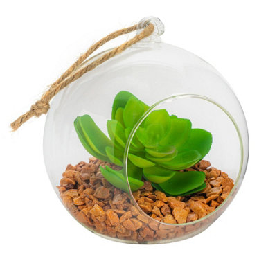 Nicola Spring - Hanging Glass Terrarium - 12cm - Clear