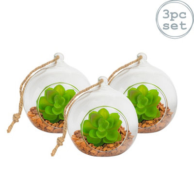 Nicola Spring - Hanging Glass Terrariums - 10cm - Clear