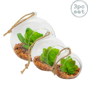 Nicola Spring - Hanging Glass Terrariums - 3 Sizes - Clear