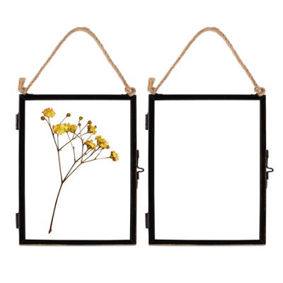 Nicola Spring - Hanging Metal Photo Frames - 5" x 7" - Black - Pack of 2