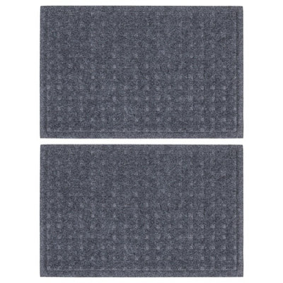 Nicola Spring Heavy Duty Dirt Trapper Door Mat - 60cm x 40cm - Grey - Pack of 2