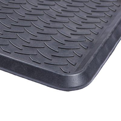 Nicola Spring Heavy Duty Rubber Boot Tray - 80 x 40cm - Black - Pack of 2 - 4