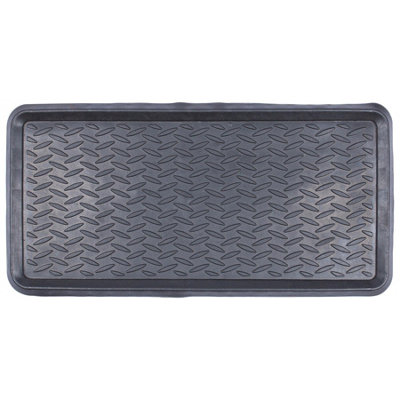 Nicola Spring Heavy Duty Rubber Boot Tray - 80 x 40cm - Black