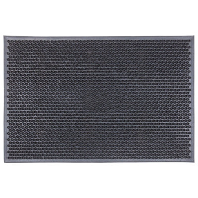 Nicola Spring Heavy Duty Rubber Door Mat - 60cm x 40cm - Black - Classic