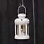 Nicola Spring - Metal Hanging Tealight Lanterns - 16cm - Cream - Pack of 6