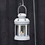 Nicola Spring - Metal Hanging Tealight Lanterns - 16cm - Grey - Pack of 6