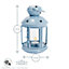 Nicola Spring - Metal Hanging Tealight Lanterns - 2 Sizes - Blue - Pack of 2