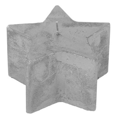 Nicola Spring - Metallic Star Candle - 75 Hours - Silver