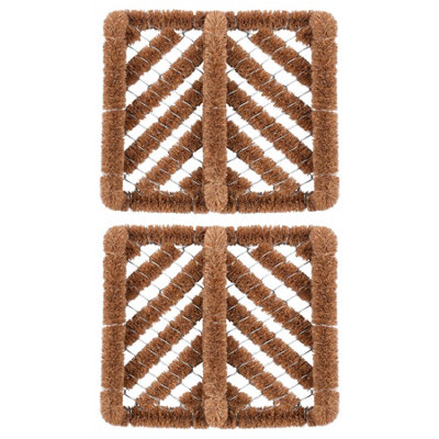 Nicola Spring Natural Coir Scraper Door Mat - 35cm x 30cm - Pack of 2