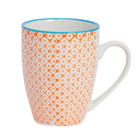Nicola Spring - Nicola Spring - Hand-Printed Mug - 330ml - Orange