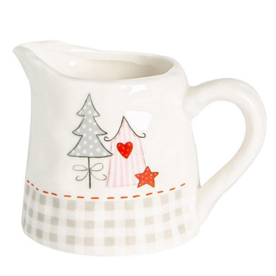 Nicola Spring - Patchwork Christmas Milk Jug - 200ml - White