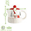 Nicola Spring - Patchwork Christmas Teapot - 800ml - White