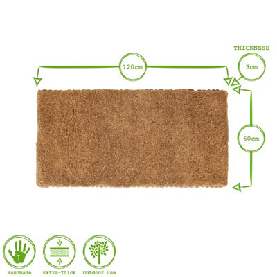 Nicola Spring Premium Handmade Coir Door Mat - 120cm x 60cm