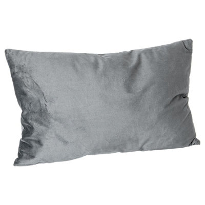 Nicola Spring Rectangle Velvet Cushion - 60cm x 40cm - Grey