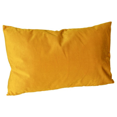 Nicola Spring Rectangle Velvet Cushion - 60cm x 40cm - Yellow