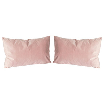 Nicola Spring Rectangle Velvet Cushions - 60cm x 40cm - Pink - Pack of 2