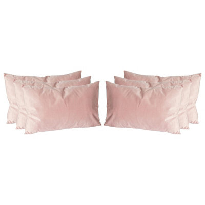 Nicola Spring Rectangle Velvet Cushions - 60cm x 40cm - Pink - Pack of 6