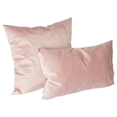 Nicola Spring Rectangle Velvet Cushions - 60cm x 40cm - Pink - Pack of 6