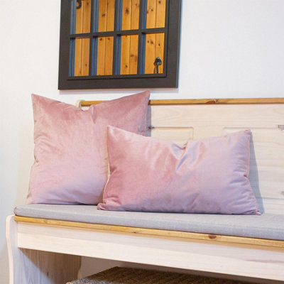 Nicola Spring Rectangle Velvet Cushions - 60cm x 40cm - Pink - Pack of 6