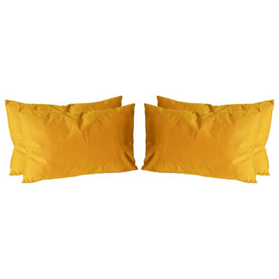 Nicola Spring Rectangle Velvet Cushions - 60cm x 40cm - Yellow - Pack of 4