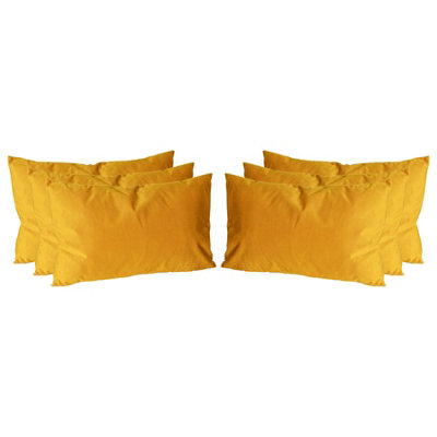 Nicola Spring Rectangle Velvet Cushions - 60cm x 40cm - Yellow - Pack of 6
