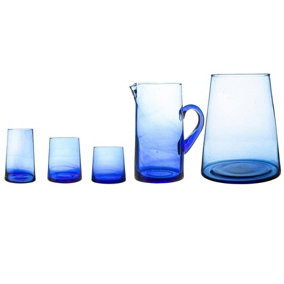 Nicola Spring - Recycled Glassware Set - Blue - 20pc