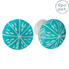 Nicola Spring - Resin Cabinet Knobs - Turquoise - Pack of 6