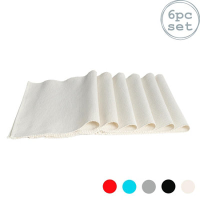 Nicola Spring Ribbed Cotton Placemats Soft Woven Washable Dining