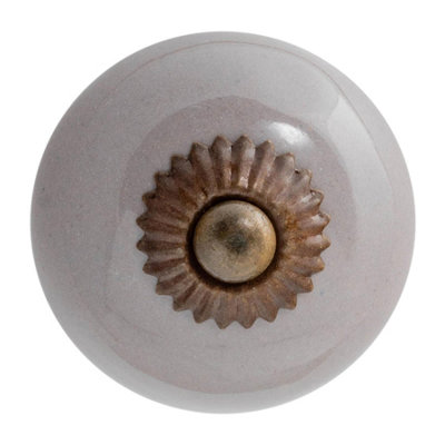 Nicola Spring Round Ceramic Cabinet Knob - Grey