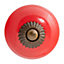 Nicola Spring - Round Ceramic Cabinet Knob - Red