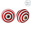 Nicola Spring - Round Ceramic Cabinet Knobs - Dark Red Stripe - Pack of 6