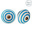 Nicola Spring - Round Ceramic Cabinet Knobs - Light Blue Stripe - Pack of 6