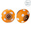 Nicola Spring - Round Ceramic Cabinet Knobs - Orange Spot - Pack of 6