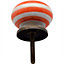 Nicola Spring - Round Ceramic Cabinet Knobs - Orange Stripe - Pack of 6
