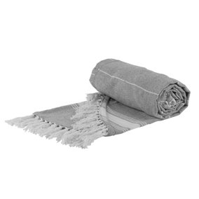 Nicola Spring - Round Turkish Cotton Beach Towel - 190cm - Grey